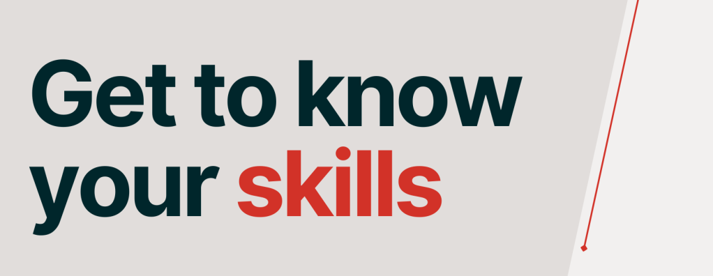 A banner says Get to know your skills.